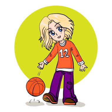 Basketball Kid (vector) clipart