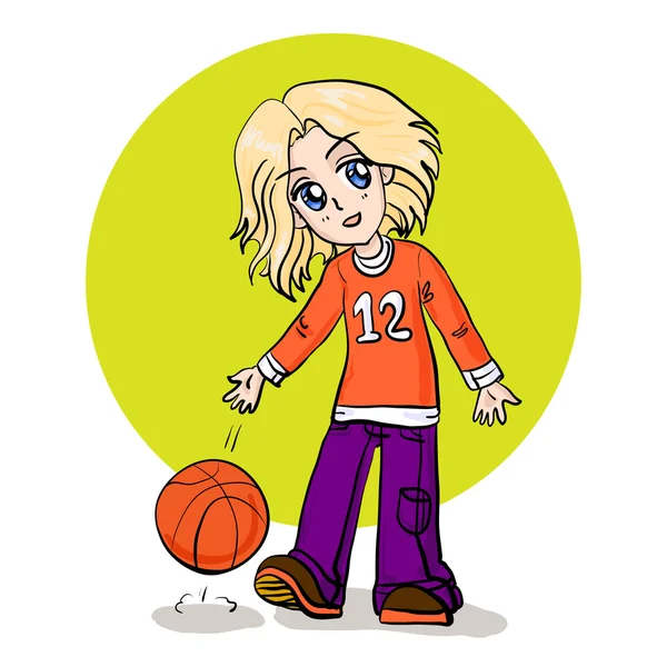 Baloncesto Niño (vector ) — Vector de stock