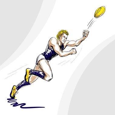 Aussie rules football player (vector) vector