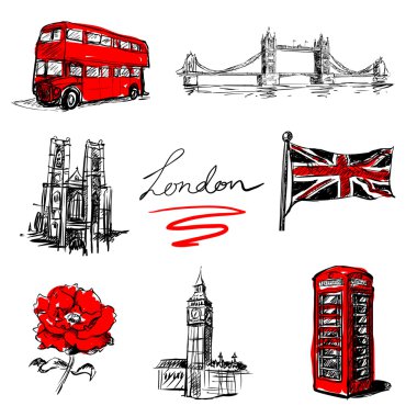 Londra sembolleri (vektör kümesi)
