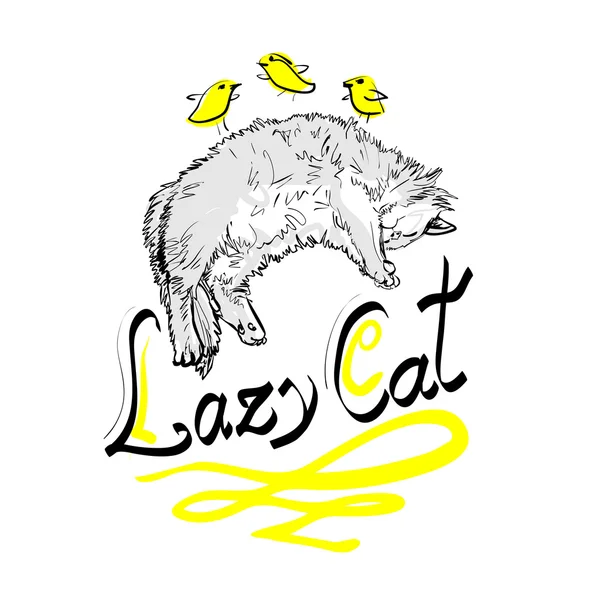 Lasy katten illustration (vektor) — Stock vektor