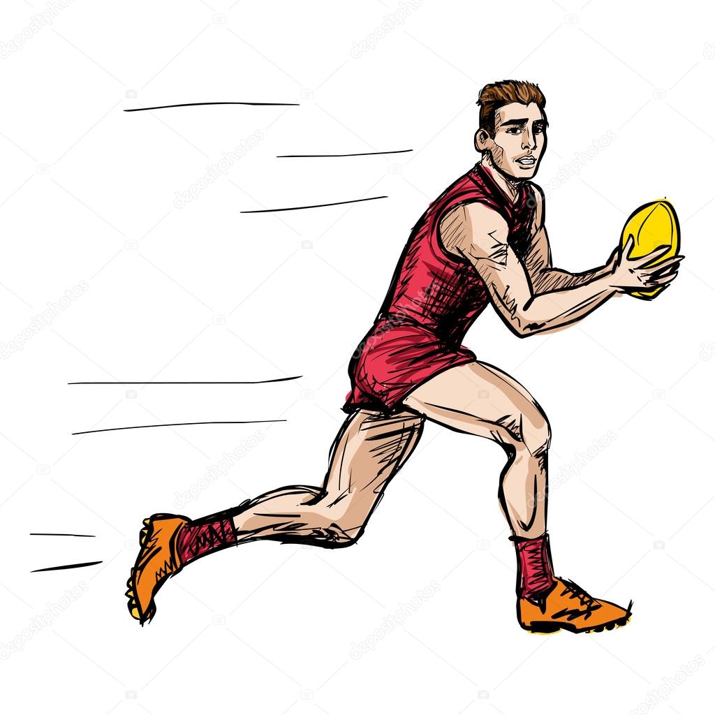Australian football player (vector) Vector Image by
