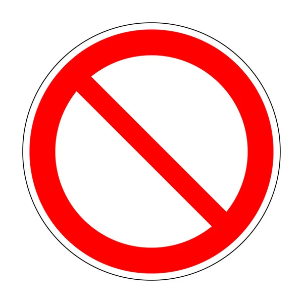 Röd Nej, inte tillåten symbol på vit bakgrund 2,03 — Stock vektor