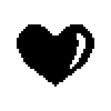 İşareti piksel kalp siyah 3.08