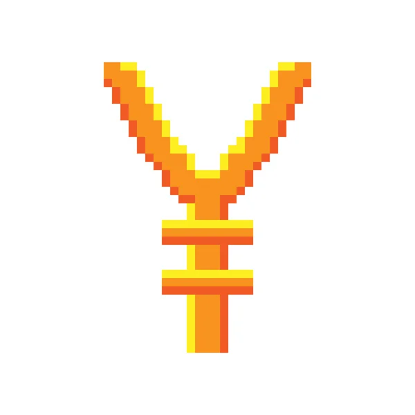 Underteckna pixel yen guld 8.08 — Stock vektor