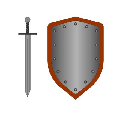 İşareti kalkan ve kılıç gümüş 21.08 kümesi