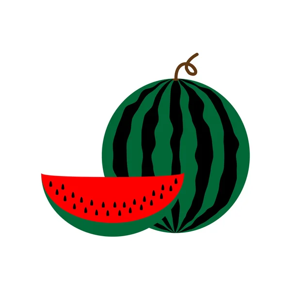 Zeichen flache Wassermelone 28.08 — Stockvektor