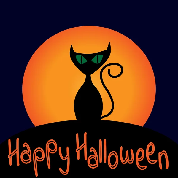 Señal de gato con texto Feliz Halloween 1.09 — Vector de stock