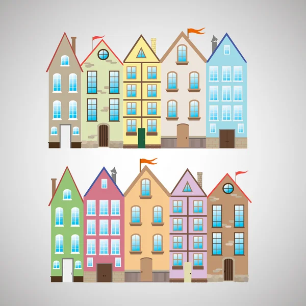 Przodu domów kolory — Wektor stockowy