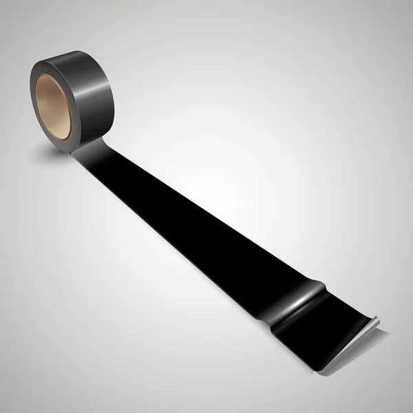 Rouleau adhésif noir — Image vectorielle