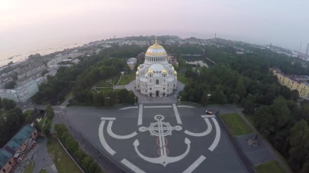 Catedral Naval Nicholascathedral Kronstadt — Vídeo de Stock