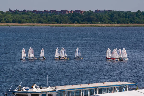 Rusia Kronstadt Junio 2021 Concursos Vela Entre Yates Clase Optimista —  Fotos de Stock