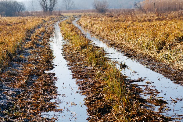Çamurlu köy yolunda