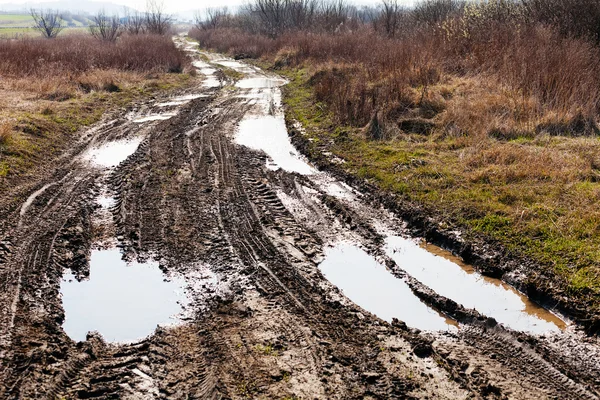 Çamurlu köy yolunda