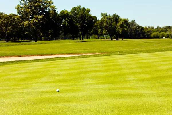 Golfbaan op het gras — Stockfoto