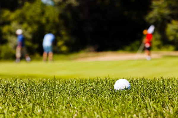 Terrain de golf avec joueurs — Photo