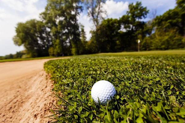 Golfball Gras Geringe Schärfentiefe Beachten — Stockfoto