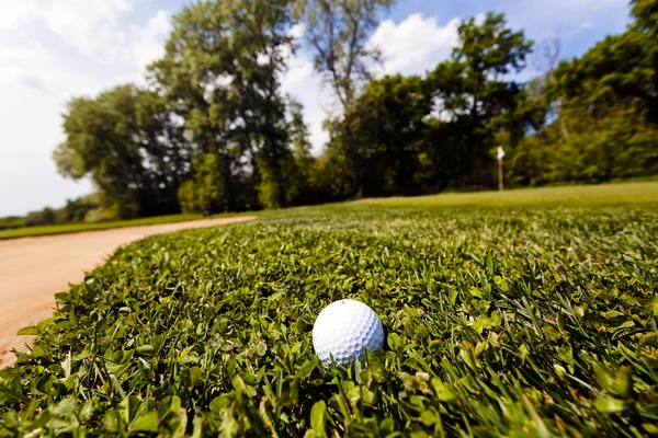 Golfball Gras Geringe Schärfentiefe Beachten — Stockfoto