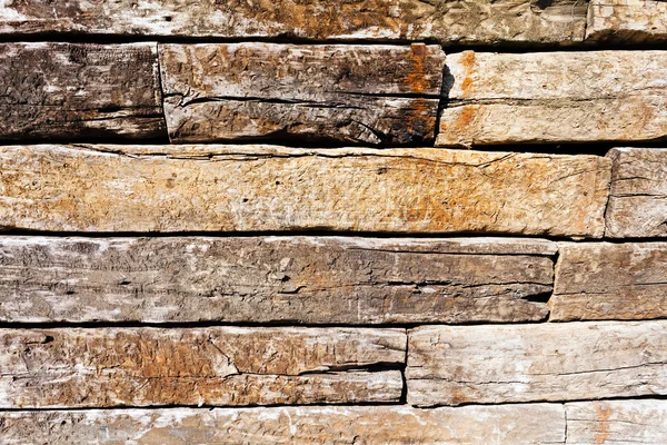 Surowe Drewniane Deski Jak Ściana Zanotować Płytkiej Głębokości Pola — Zdjęcie stockowe