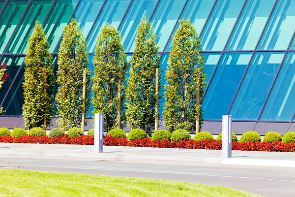 Paesaggistico Del Parco Intorno All Edificio Nota Profondità Campo Poco — Foto Stock