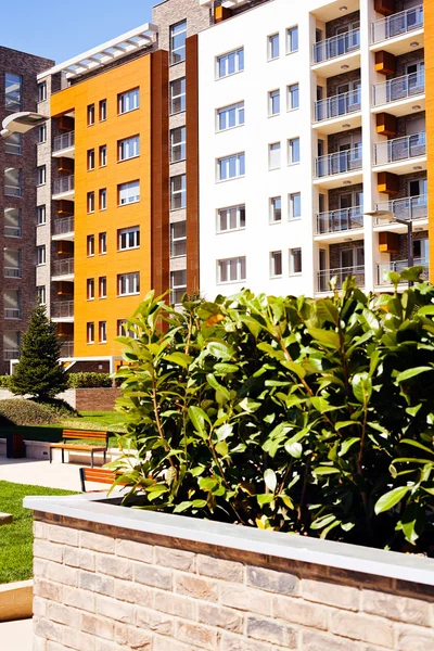 Jardiniera Ladrillos Frente Del Edificio Nota Poca Profundidad Campo — Foto de Stock