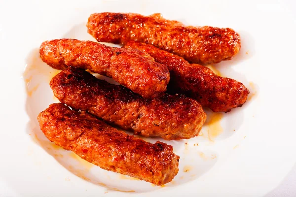 Dumplings Made Meat Plate — Stock Photo, Image