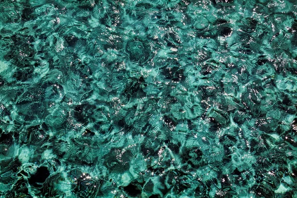 Abstrakt Água Verde Escura Piscina Observe Profundidade Rasa Campo — Fotografia de Stock