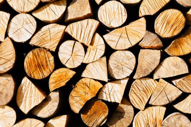 doğranmış kuru odun yığını içinde günlüğe kaydeder.