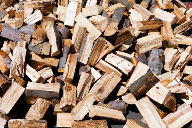 Kış için hazırlanmış odun yığını