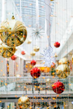 Noel için alışveriş merkezinin güzel dekorasyonu