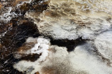 donmuş bir dağ dere, dokusal görüntü yüzeyine