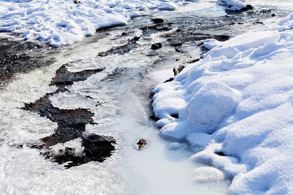 Vista Pequeno Riacho Congelado — Fotografia de Stock