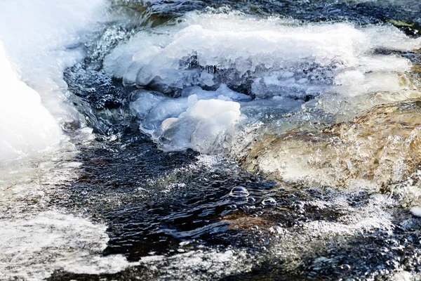 Вид Замерзлий Потік Взимку — стокове фото