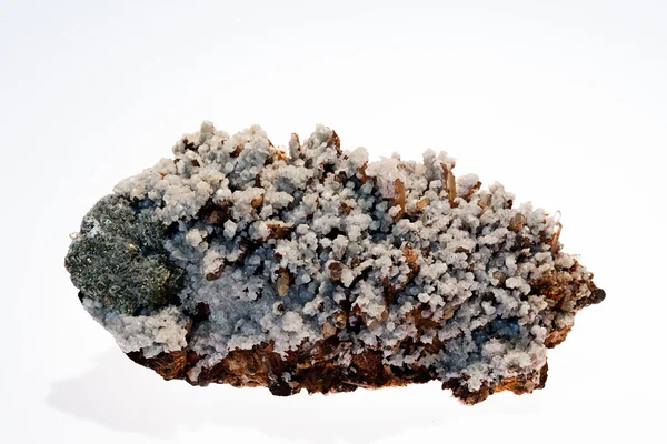 Mineral Markasit Den Vita Bakgrunden — Stockfoto