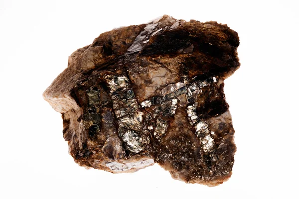 Pegmatite Muscovite Biotite Granite White Background — Stock Photo, Image