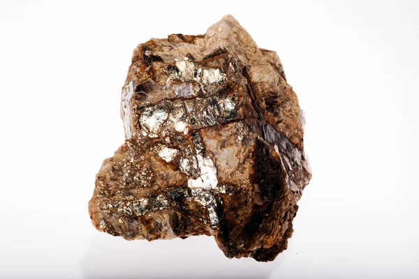 Beyaz Arkaplanda Pegmatit Muscovite Biotite Granit — Stok fotoğraf