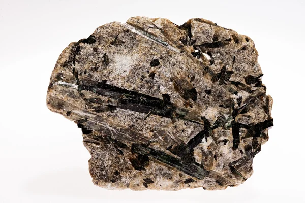 Actinolita Mineral Inosilicatos Con Talco Sobre Fondo Blanco — Foto de Stock