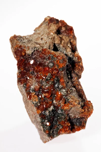 Vanadinit Mineral Den Vita Bakgrunden — Stockfoto