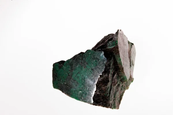 Jadeita Monoklinski Mineral Piroxeno Alcalino Sobre Fondo Blanco — Foto de Stock