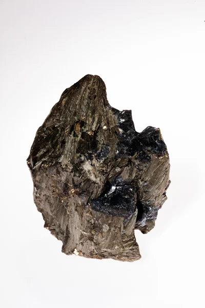 Pyrite Galène Trémolite Sur Fond Blanc — Photo