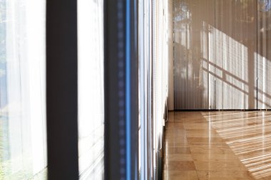 profil, Not sığ derinlik-in tarla içinde belgili tanımlık pencere çizgili beyaz perdeye