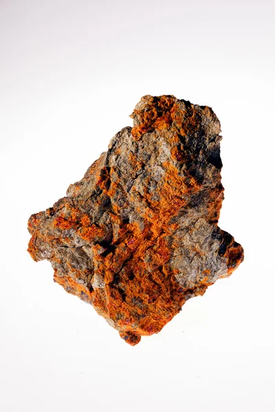 Sulfide Minerale Realgar Witte Achtergrond — Stockfoto