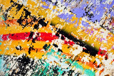 Birçok renge sahip bir kapatma duvarının soyutlanması, alanın sığ derinliğine dikkat edin