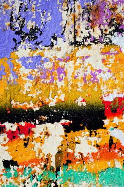 Birçok renge sahip bir kapatma duvarının soyutlanması, alanın sığ derinliğine dikkat edin