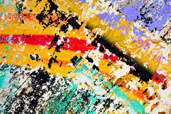 Abstraktion Einer Beschädigungswand Mit Vielen Farben Beachten Sie Die Geringe — Stockfoto