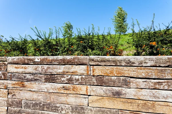 Muur Van Houten Planken Het Platteland Opmerking Ondiepe Diepte Van — Stockfoto