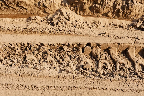 Bandensporen Het Zand — Stockfoto