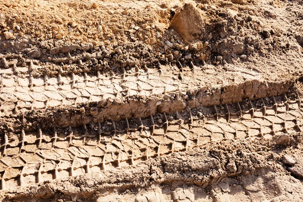 Kleinerer Sand Mit Reifenspuren Bau — Stockfoto