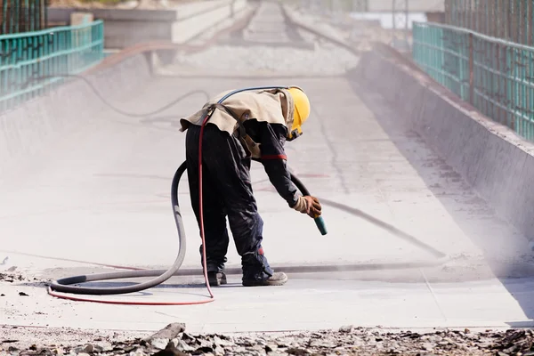 Beton Patlatma Alan Sığ Derinliği — Stok fotoğraf