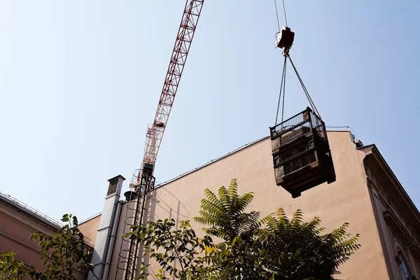 transfer cargo crane on a building